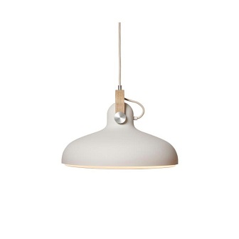 Duża lampa wisząca biała drewno Carronade 40cm